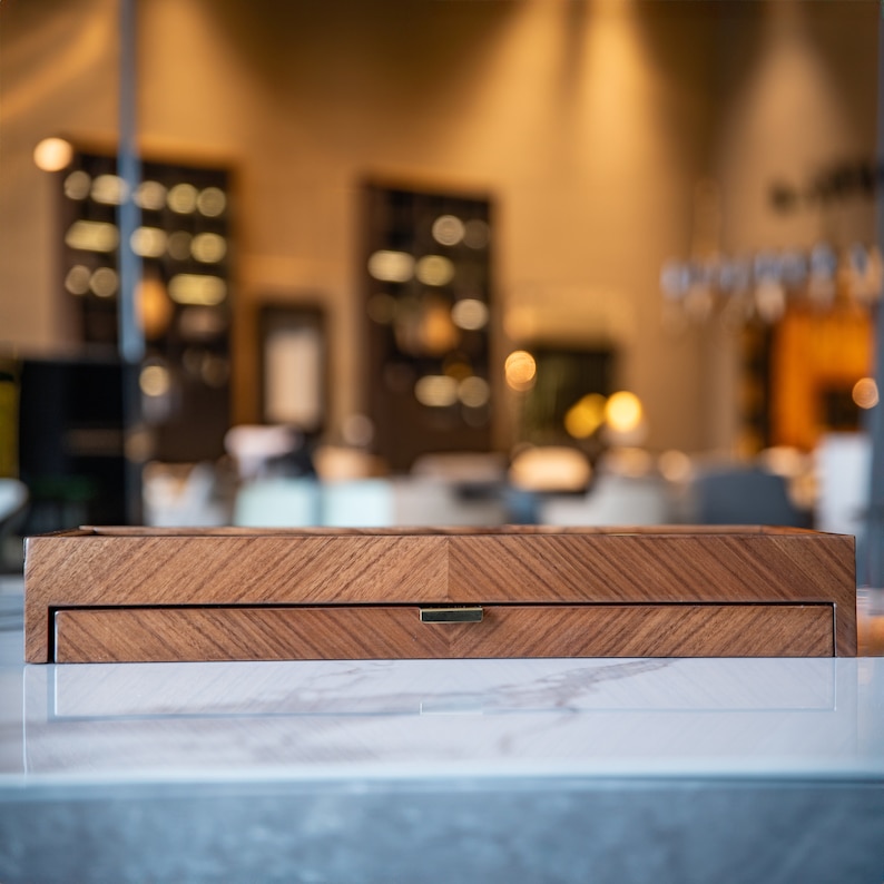 Mappa Burl Wood Pen Display Case: Fountain Pen Storage for 40
