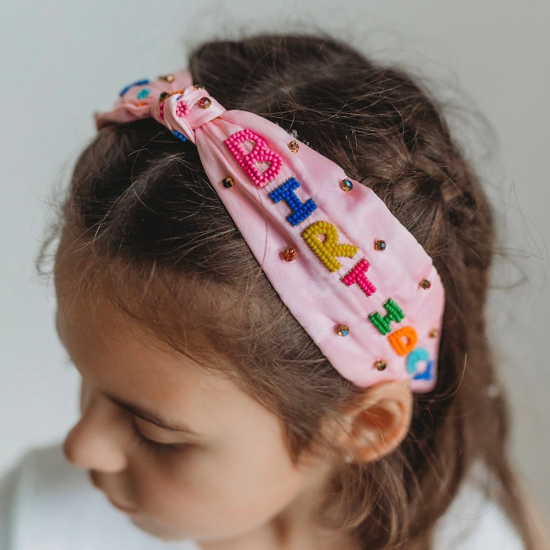 Happy birthday headband,Birthday Outfit,girls headband,custom,boutique,Toddler headband, photography prop, gifts for girls,cake smash,pink