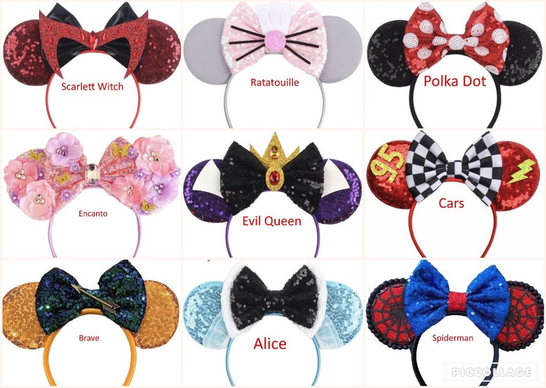 Princess Ears, mouse Ears, Princess headband, Cosplay headband, Shiny Bows Mouse Ears Glitter Party Princess Decoration Cosplay Costume