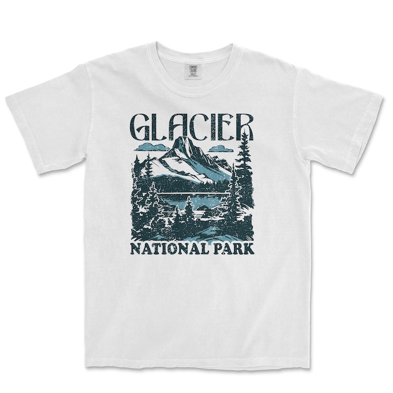 Glacier National Park Comfort Colors T-Shirt Distressed Design