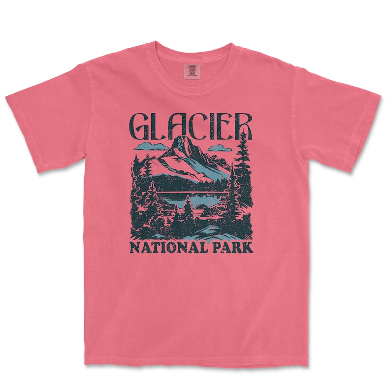 Glacier National Park Comfort Colors T-Shirt Distressed Design