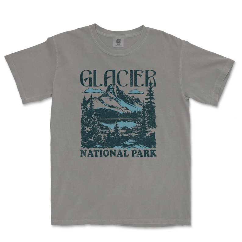 Glacier National Park Comfort Colors T-Shirt Distressed Design