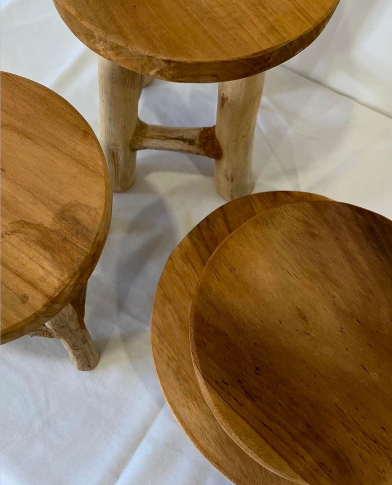 Warm Brown Wood Riser: Farmhouse Plant Stand, Kitchen Decor
