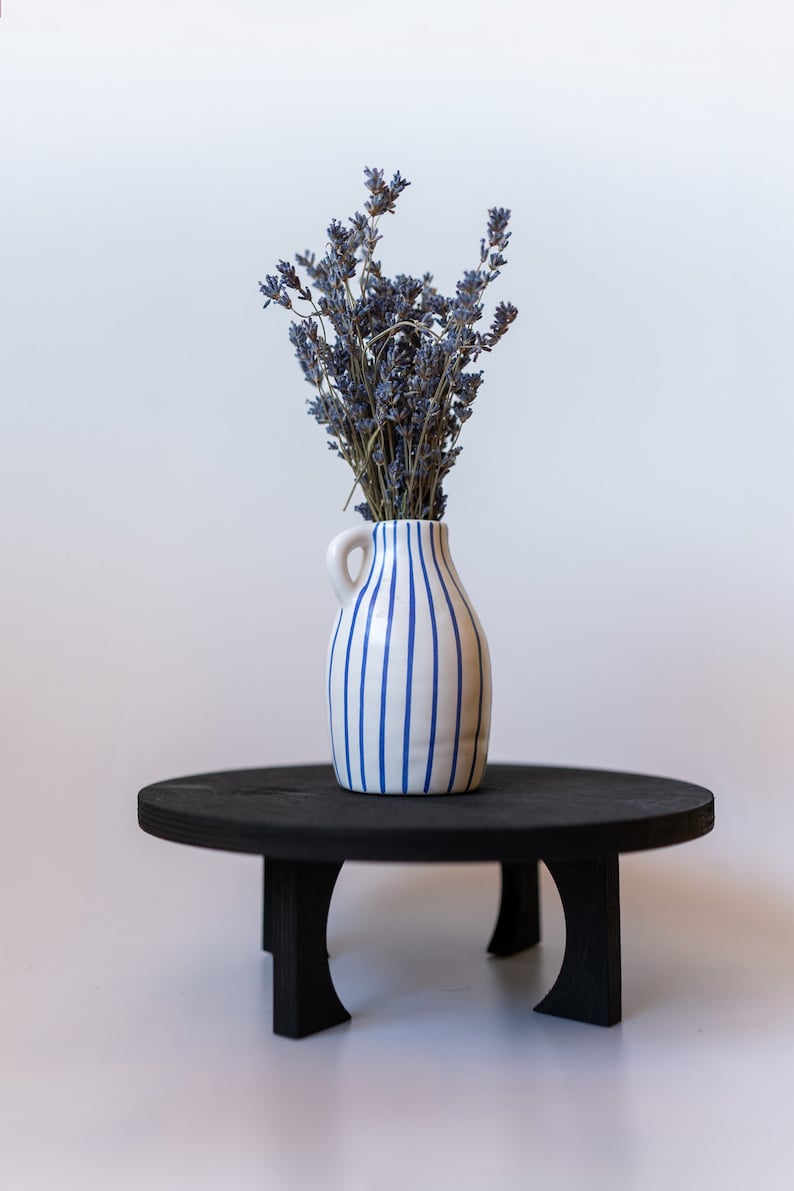 Wooden black plant stand 3 sizes MEDUZA wide / set of flowerbeds