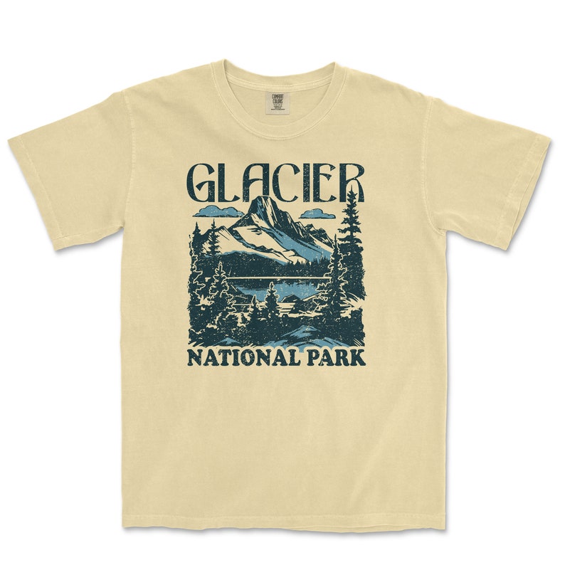 Glacier National Park Comfort Colors T-Shirt Distressed Design