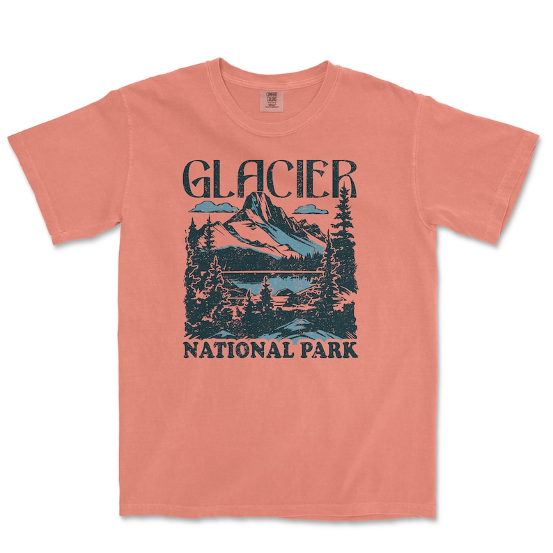 Glacier National Park Comfort Colors T-Shirt Distressed Design