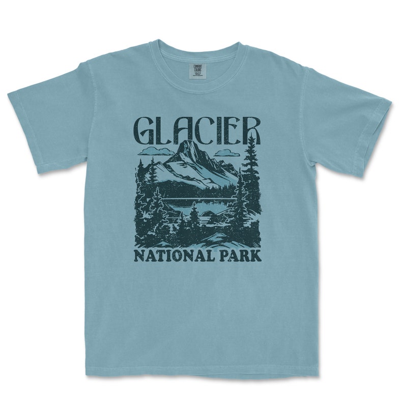 Glacier National Park Comfort Colors T-Shirt Distressed Design