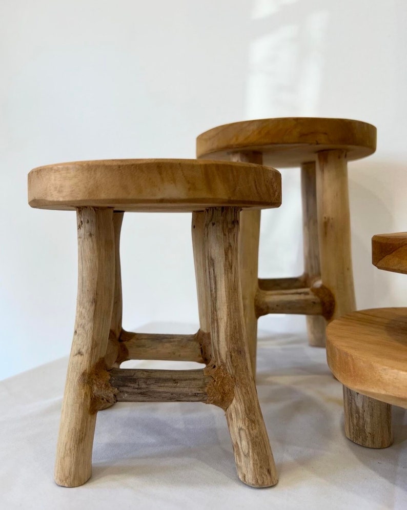 Warm Brown Wood Riser: Farmhouse Plant Stand, Kitchen Decor
