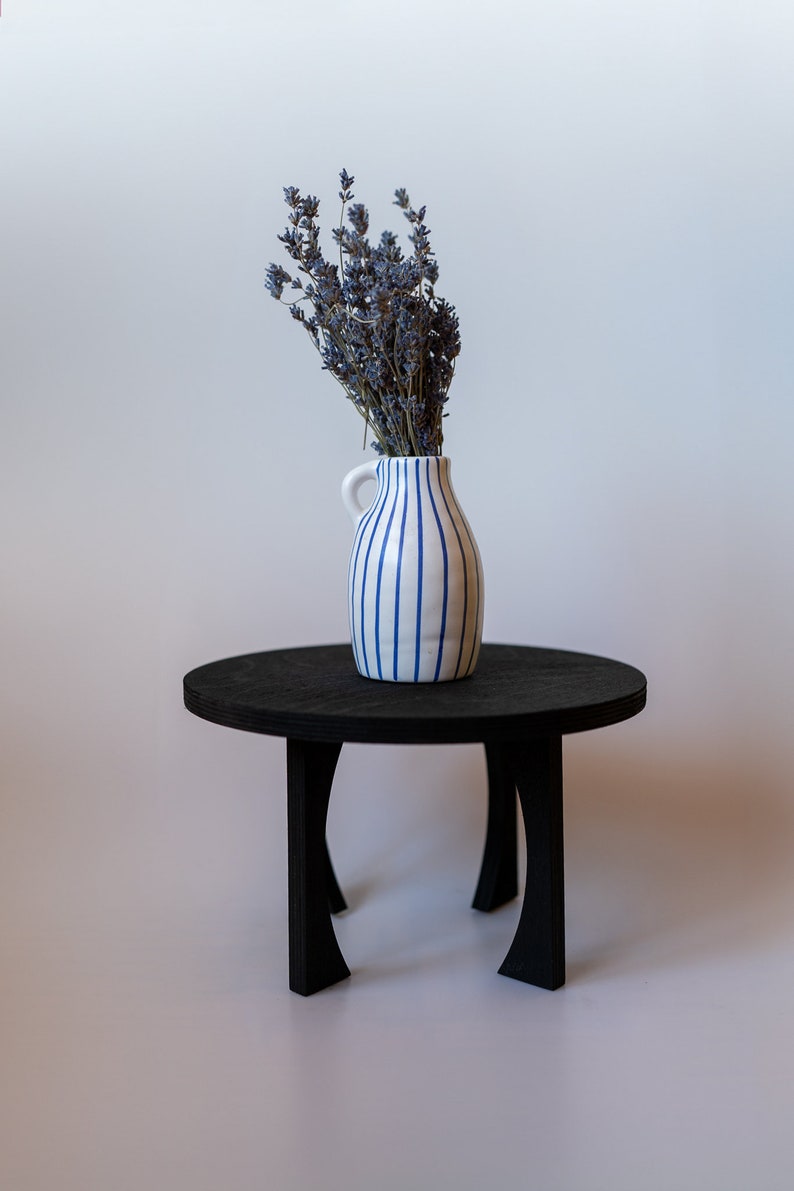 Wooden black plant stand 3 sizes MEDUZA wide / set of flowerbeds