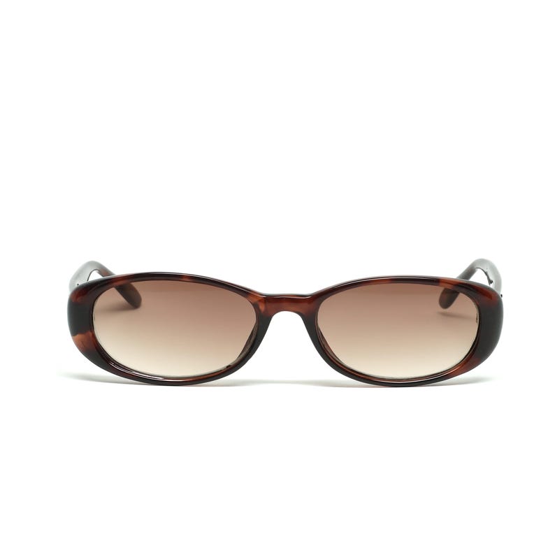 Authentic Vintage 90s Made Slim Tortoise Oval Slotted Sunglasses