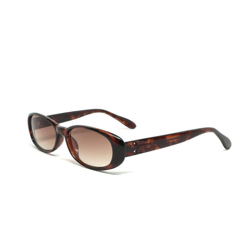 Authentic Vintage 90s Made Slim Tortoise Oval Slotted Sunglasses