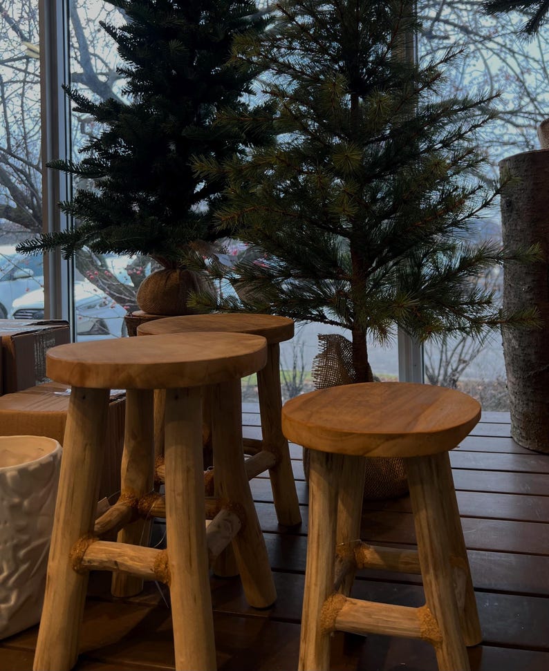 Warm Brown Wood Riser: Farmhouse Plant Stand, Kitchen Decor
