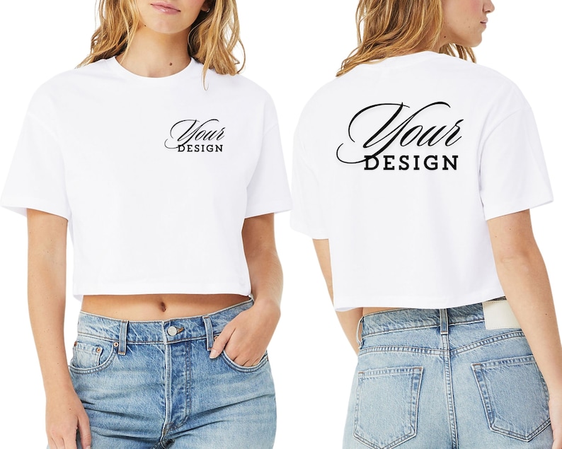Custom Text Logo Crop Tops, Customized Cropped T-shirts, Custom Logo Crop Tees, Custom Company Shirts, Custom Women Tees, Custom Design Tees