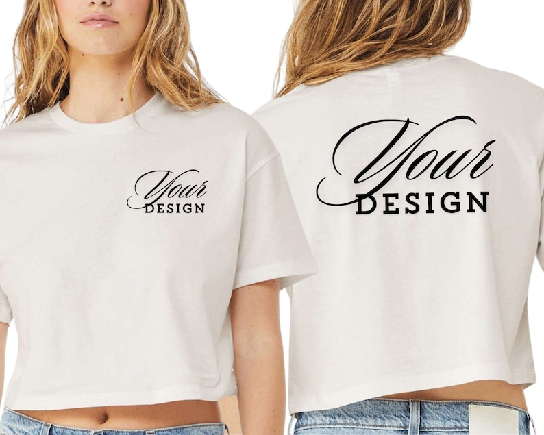 Custom Text Logo Crop Tops, Customized Cropped T-shirts, Custom Logo Crop Tees, Custom Company Shirts, Custom Women Tees, Custom Design Tees