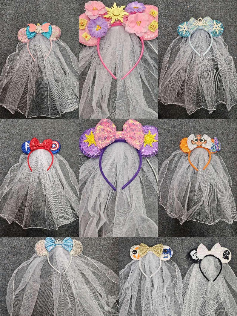 Princess Ears, mouse Ears, Princess headband, Cosplay headband, Shiny Bows Mouse Ears Glitter Party Princess Decoration Cosplay Costume