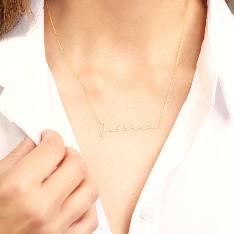 Script Cursive Handwriting Name Necklace for Holidays Gift - Perfect Christmas Gift For Mom For Wife For Her