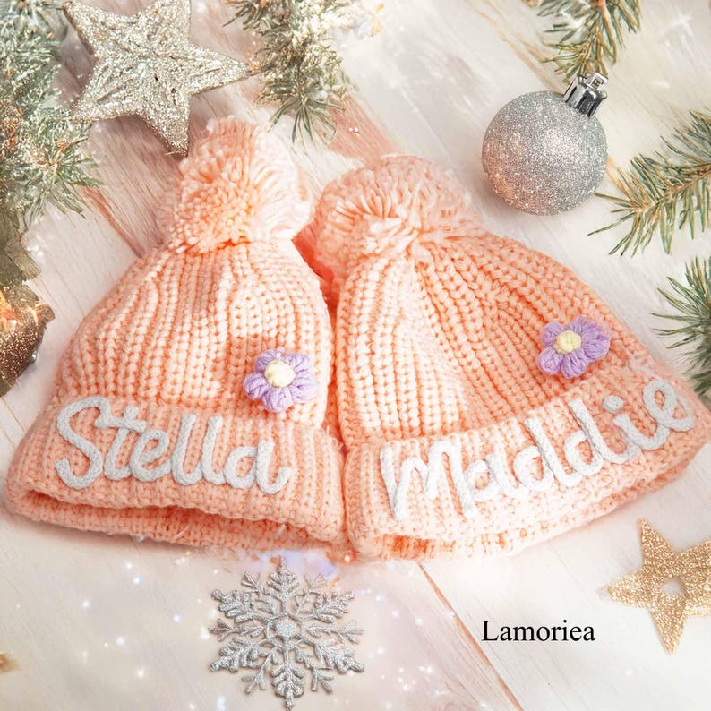 Personalized Winter Hat for Kids, Embroidered Kids Hat, Gifts for Kids, Hand Embroidered Beanie, Hats for Kids, Custom Beanie Hats, Baby Hat