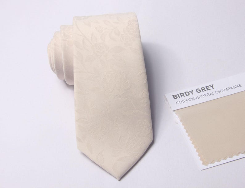 Champagne ties for men,Groomsman stylish Tie match grey bird,silk tie,groom tie,Wedding tie,tie for dad,father's tie, elegant tie,formal tie