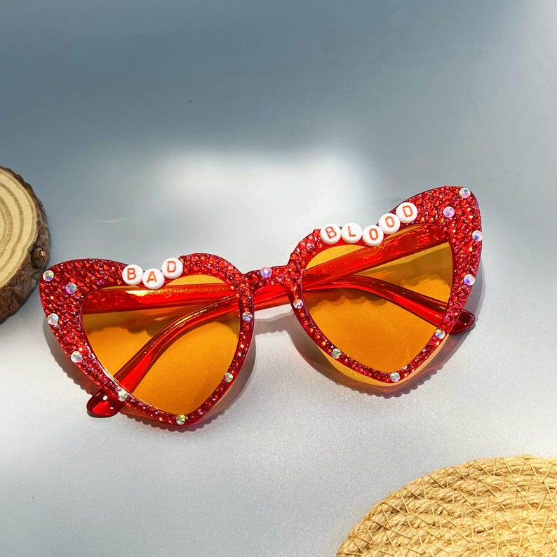 Personalised sunglasses,Personalised heart shaped sunglasses for concert, festival, birthday, events, eras tour,song glasses