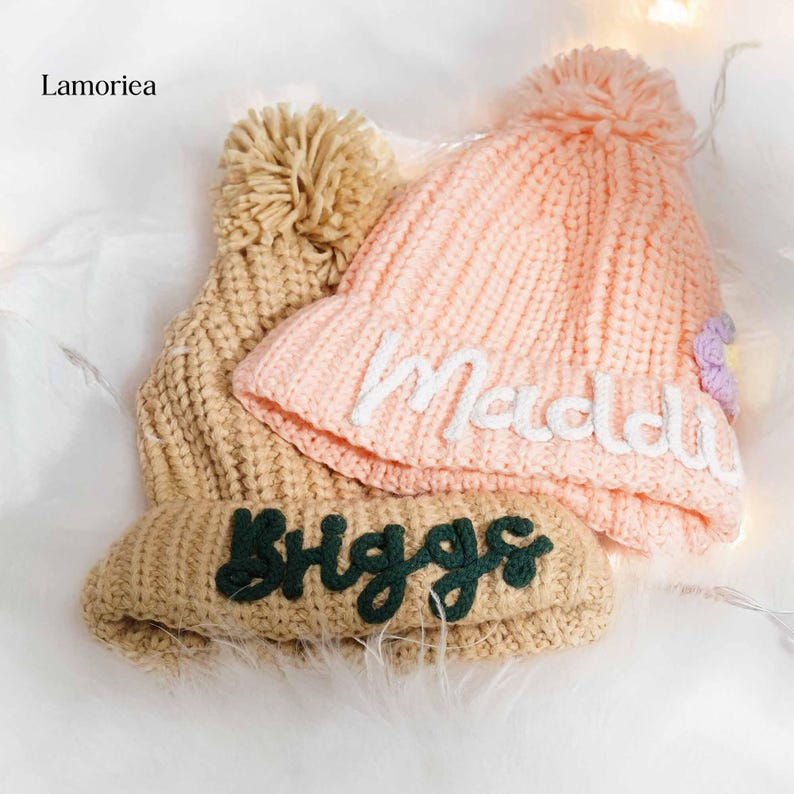 Personalized Winter Hat for Kids, Embroidered Kids Hat, Gifts for Kids, Hand Embroidered Beanie, Hats for Kids, Custom Beanie Hats, Baby Hat