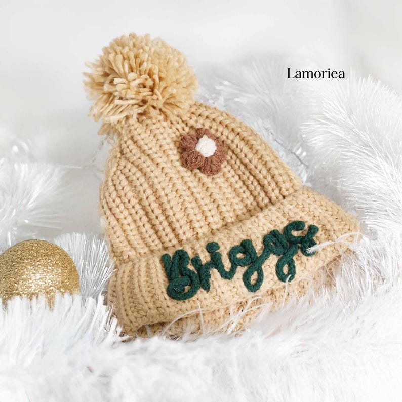 Personalized Winter Hat for Kids, Embroidered Kids Hat, Gifts for Kids, Hand Embroidered Beanie, Hats for Kids, Custom Beanie Hats, Baby Hat