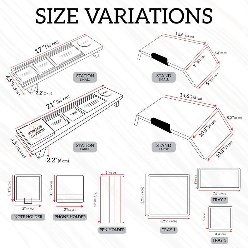 Personalized Wood Desk Organizer Set, Home Office Desk Storage, Docking Station Desk Trays, Phone Holder, Custom Monogram Anniversary Gift
Analyze listing