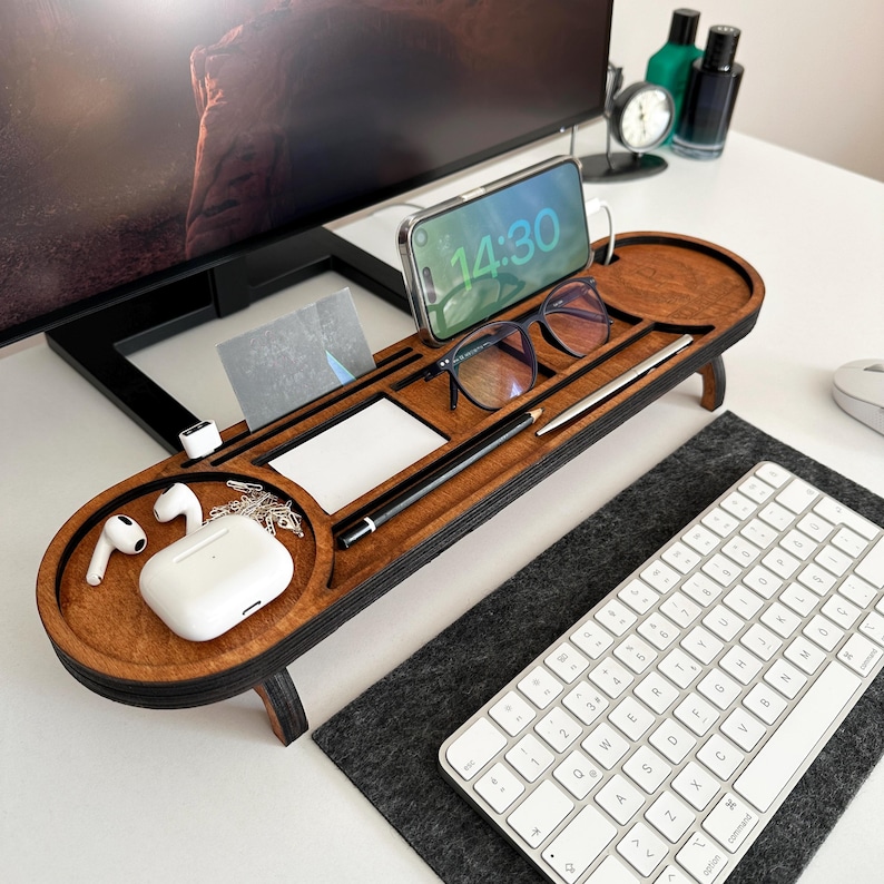 Personalized Wood Desk Organizer-Office Desk Accessories-Custom Tablet and Phone Stand- Custom Docking Station- Custom Organizer Gift
Analyze listing