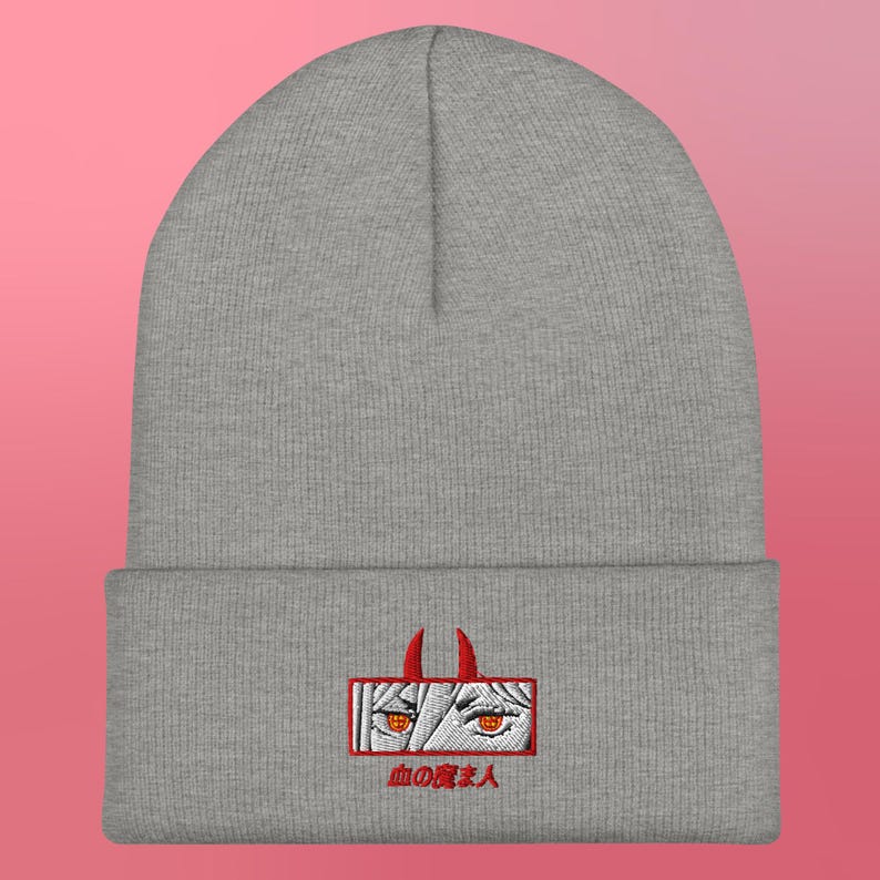 Chainsaw anime Cuffed Beanie embroidery