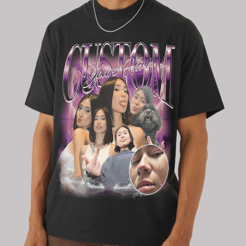 Custom Bootleg Rap Tee, Custom Your Girlfriend Boyfriend Vintage Graphic 90s Tshirt, Custom Photo Shirt, CUSTOM Your Own Bootleg Idea Here