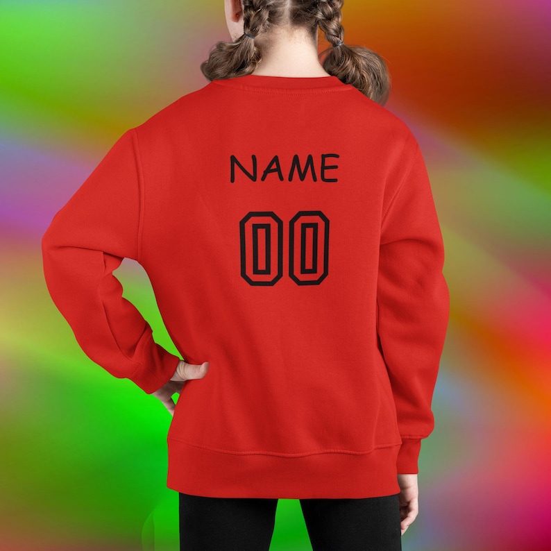 Custom Manga Rugby Girl Sweatshirt | Superhero Design for Kids | Personalized Sports Gift with Name & Number