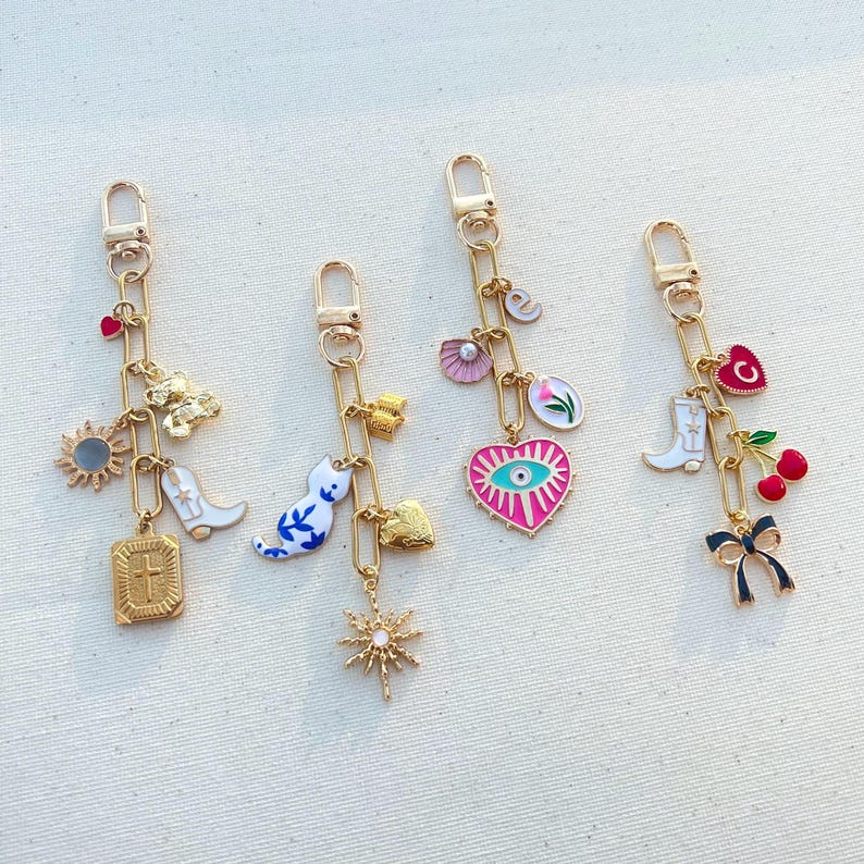 Charm Keychain, Custom Keychain, Purse Chain Accessory, Hangbag, Paperclip, Gift for Her, Personalized, Customizable, For You