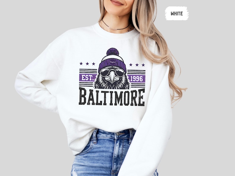 Baltimore Football Sweatshirt - Unisex Crewneck, Ravens Fan Gift, Sports Team Apparel, Football Fan Gear, Gift for Him