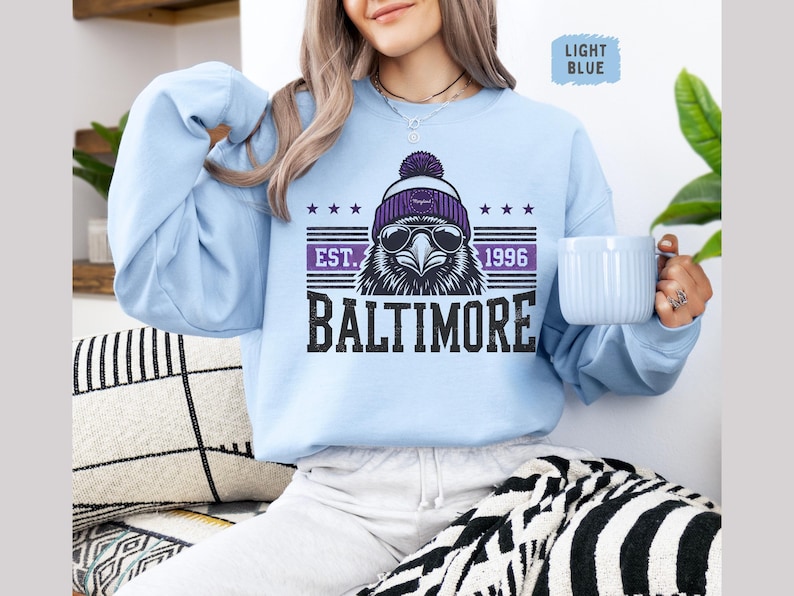 Baltimore Football Sweatshirt - Unisex Crewneck, Ravens Fan Gift, Sports Team Apparel, Football Fan Gear, Gift for Him