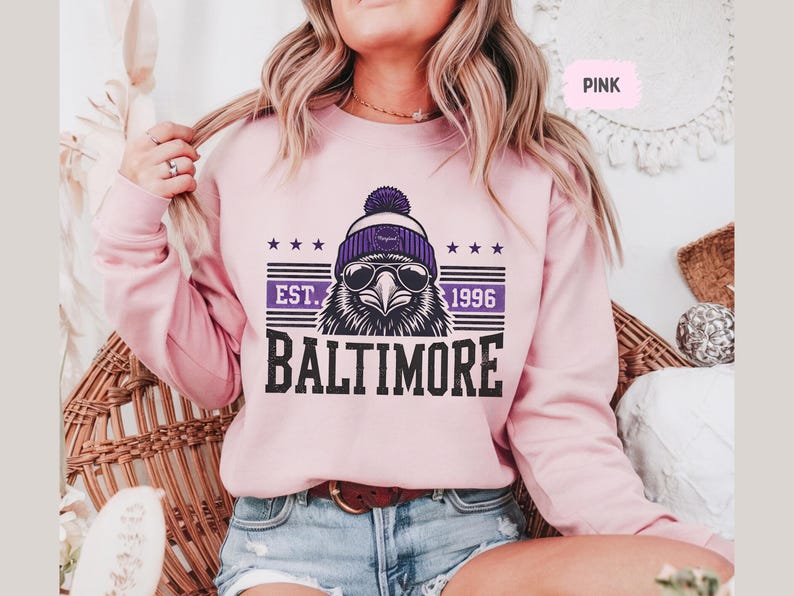 Baltimore Football Sweatshirt - Unisex Crewneck, Ravens Fan Gift, Sports Team Apparel, Football Fan Gear, Gift for Him