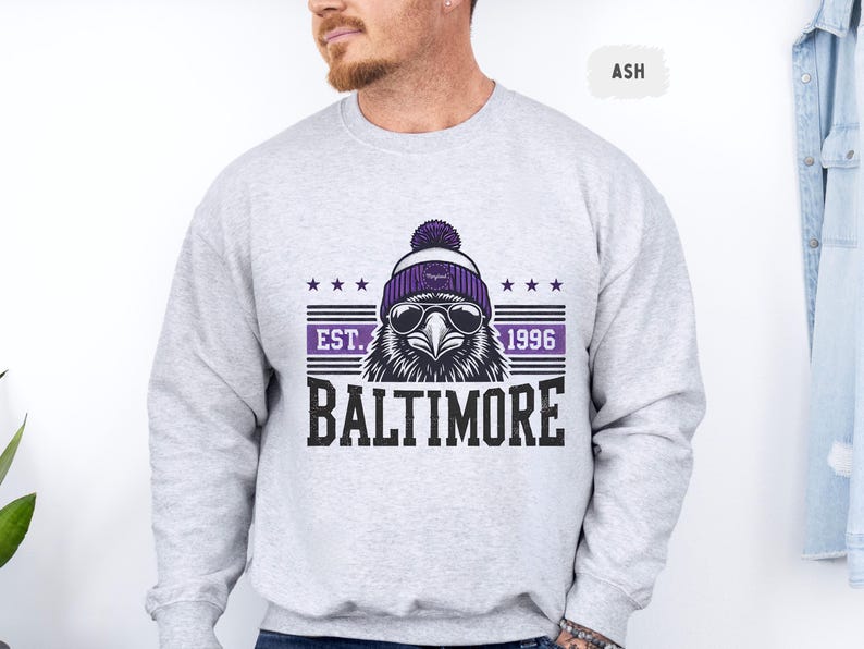 Baltimore Football Sweatshirt - Unisex Crewneck, Ravens Fan Gift, Sports Team Apparel, Football Fan Gear, Gift for Him