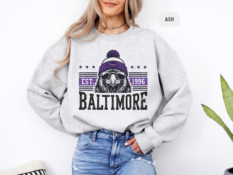 Baltimore Football Sweatshirt - Unisex Crewneck, Ravens Fan Gift, Sports Team Apparel, Football Fan Gear, Gift for Him