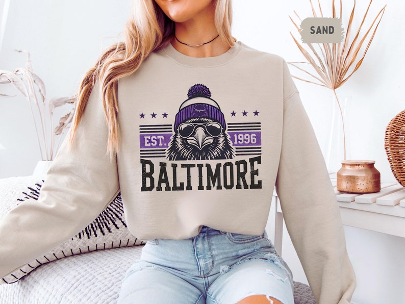Baltimore Football Sweatshirt - Unisex Crewneck, Ravens Fan Gift, Sports Team Apparel, Football Fan Gear, Gift for Him