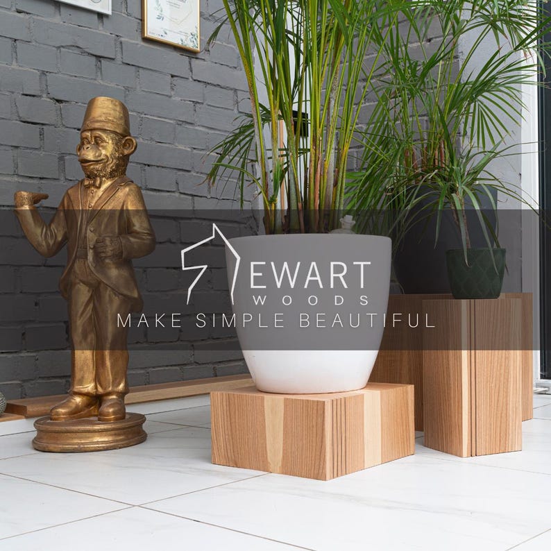 Floor Plant Stand Indoor Wood for Single Planter Stands, Wooden Modern Flower Podium Cubes,Unique Display for House Plants Pot, Pedestal