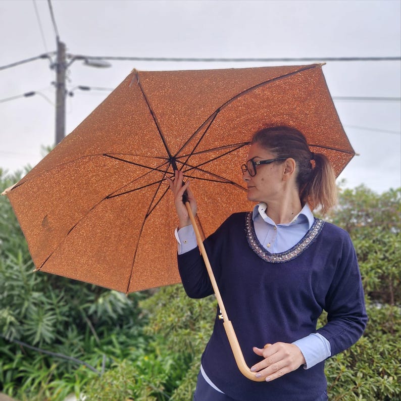 Cork Umbrella with Wooden Handle &ndash; Eco-Friendly and Stylish