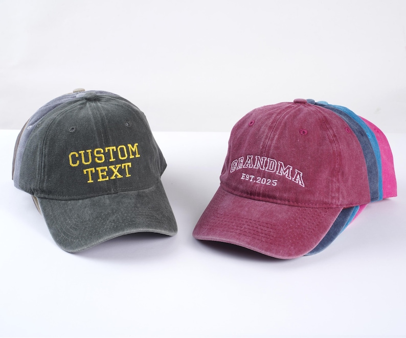 Custom logo embroidered hats, personalized hats, vintage baseball caps, bridal hats, bachelorette party gifts, new mom and dad gifts
Analyze listing