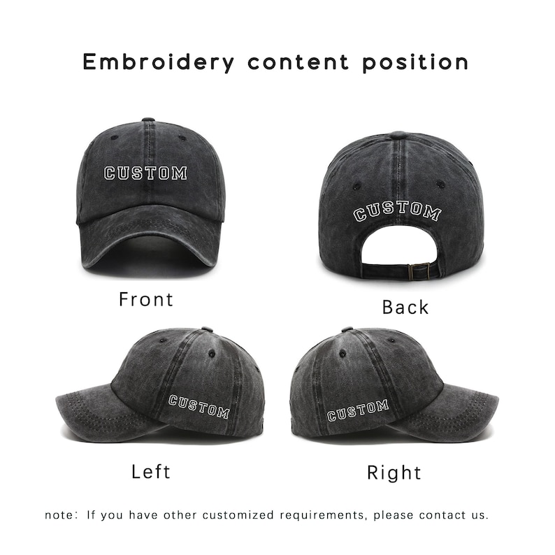 Custom logo embroidered hats, personalized hats, vintage baseball caps, bridal hats, bachelorette party gifts, new mom and dad gifts
Analyze listing