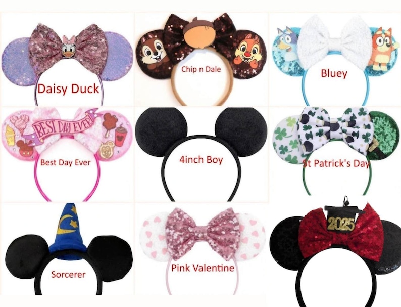 Princess Ears, mouse Ears, Princess headband, Cosplay headband, Shiny Bows Mouse Ears Glitter Party Princess Decoration Cosplay Costume