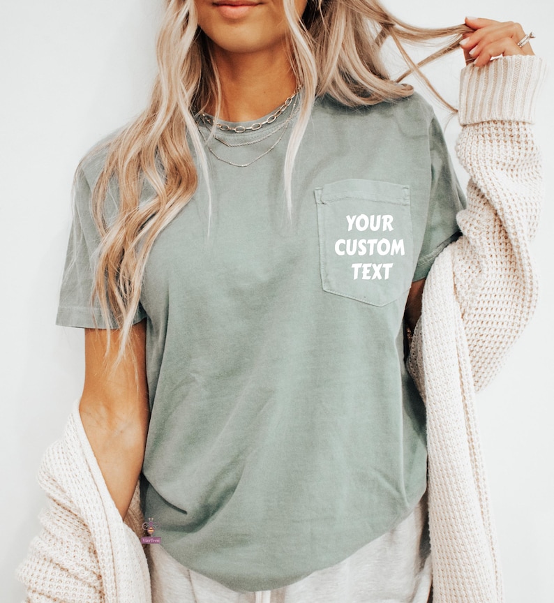 Comfort Colors&reg; Pocket Shirt, Blank Shirts, Personalizable T-Shirts, Trendy Unisex Custom T-shirts, Women Shirts, Men Tee