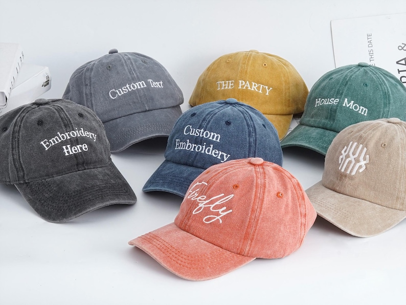 Personalized Text Hat, Custom Logo Embroidered Hat, Retro Baseball Hat, Vintage Style Trucker Hat, Fathers Day Gift, Unisex Baseball Hat.
Analyze listing