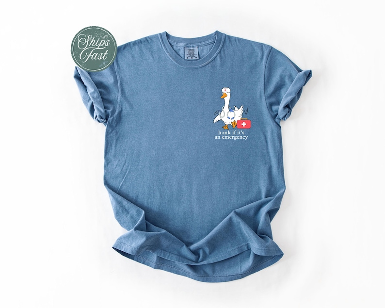 Comfort Colors&reg; ER Nurse Silly Goose Shirt, Funny Emergency Department Shirt, Honk If It's An Emergency Nurse Shirt, RN Nurse T-Shirt