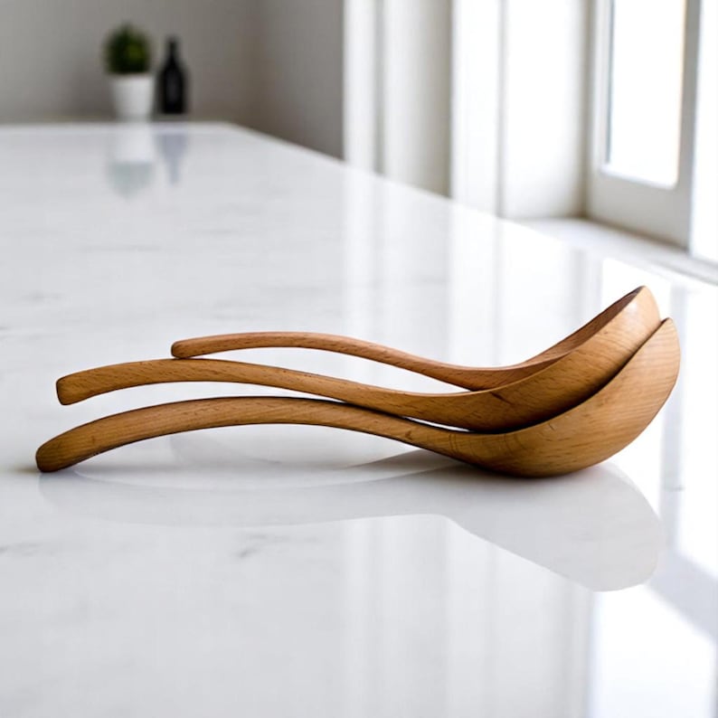 Handcrafted Beech Wood Ladle – Natural Wooden Soup Spoon (3 Sizes)
