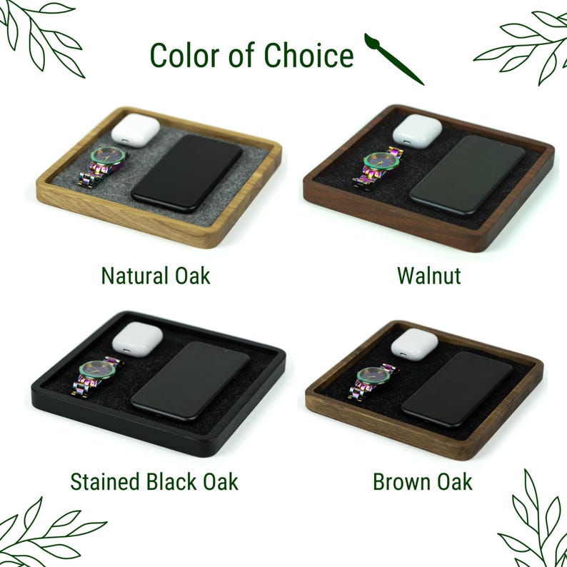 Wooden Catch All Tray | Desk Storage for Office Organization | Custom Desk Organizer | Valet Tray for Home Office | Wood Desk Accessories
