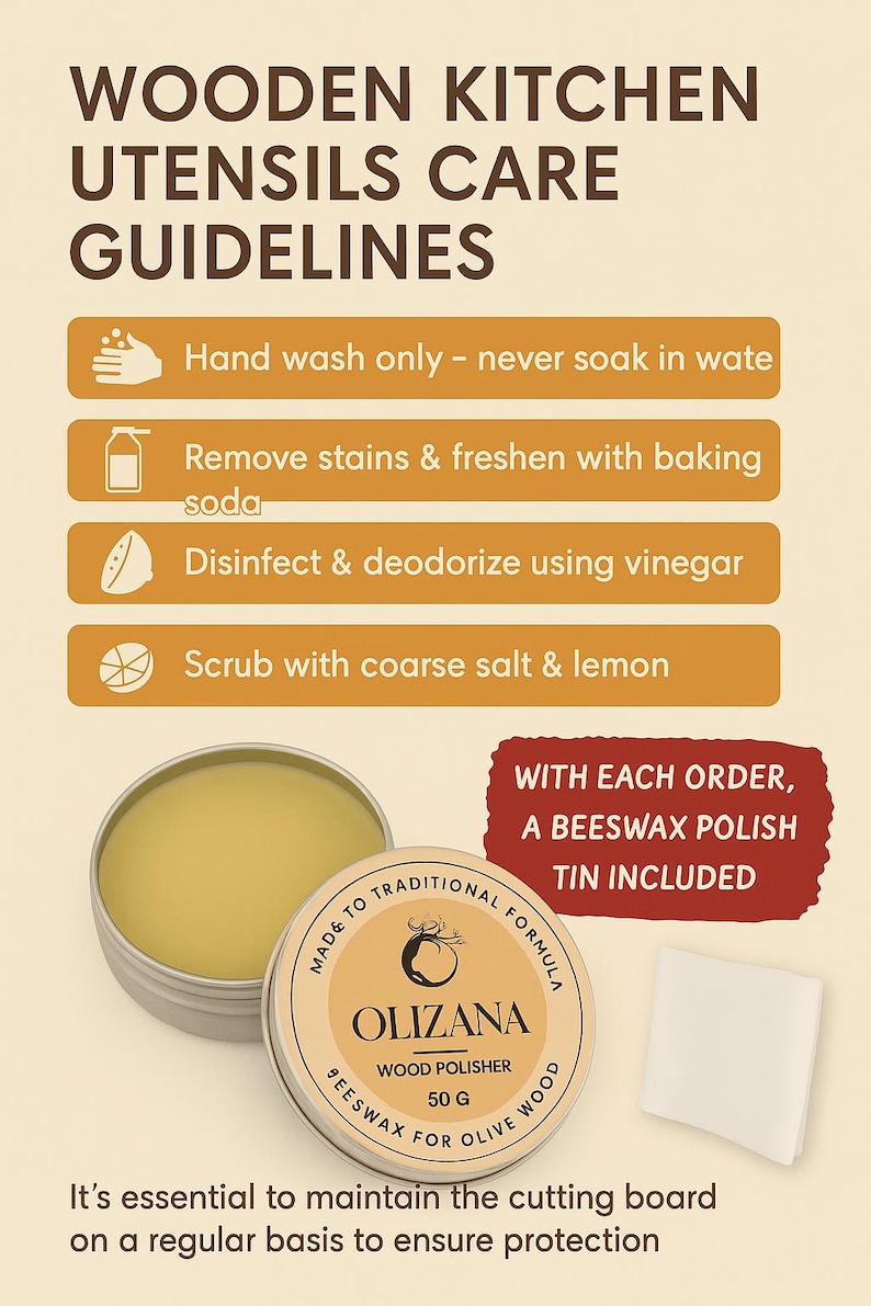 Artisan Olive Wood Kitchen Utensil Set: 6-Piece Mediterranean Cooking Spoons
