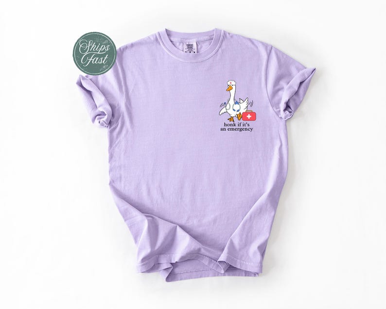 Comfort Colors&reg; ER Nurse Silly Goose Shirt, Funny Emergency Department Shirt, Honk If It's An Emergency Nurse Shirt, RN Nurse T-Shirt