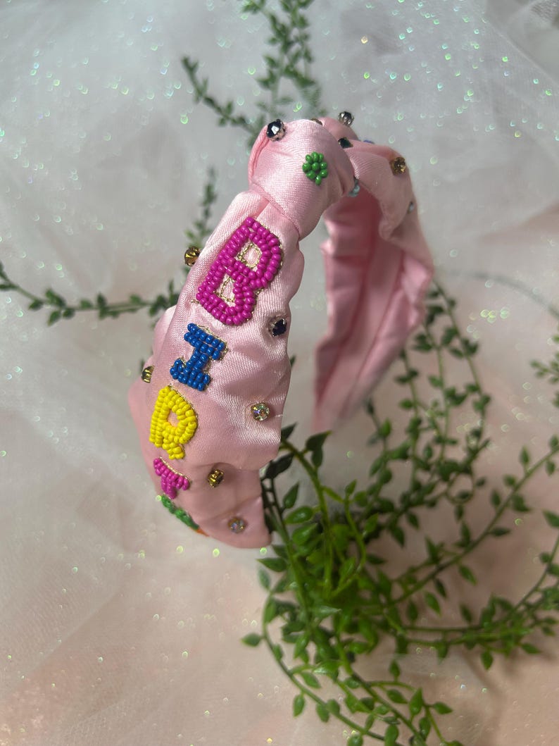 Happy birthday headband,Birthday Outfit,girls headband,custom,boutique,Toddler headband, photography prop, gifts for girls,cake smash,pink